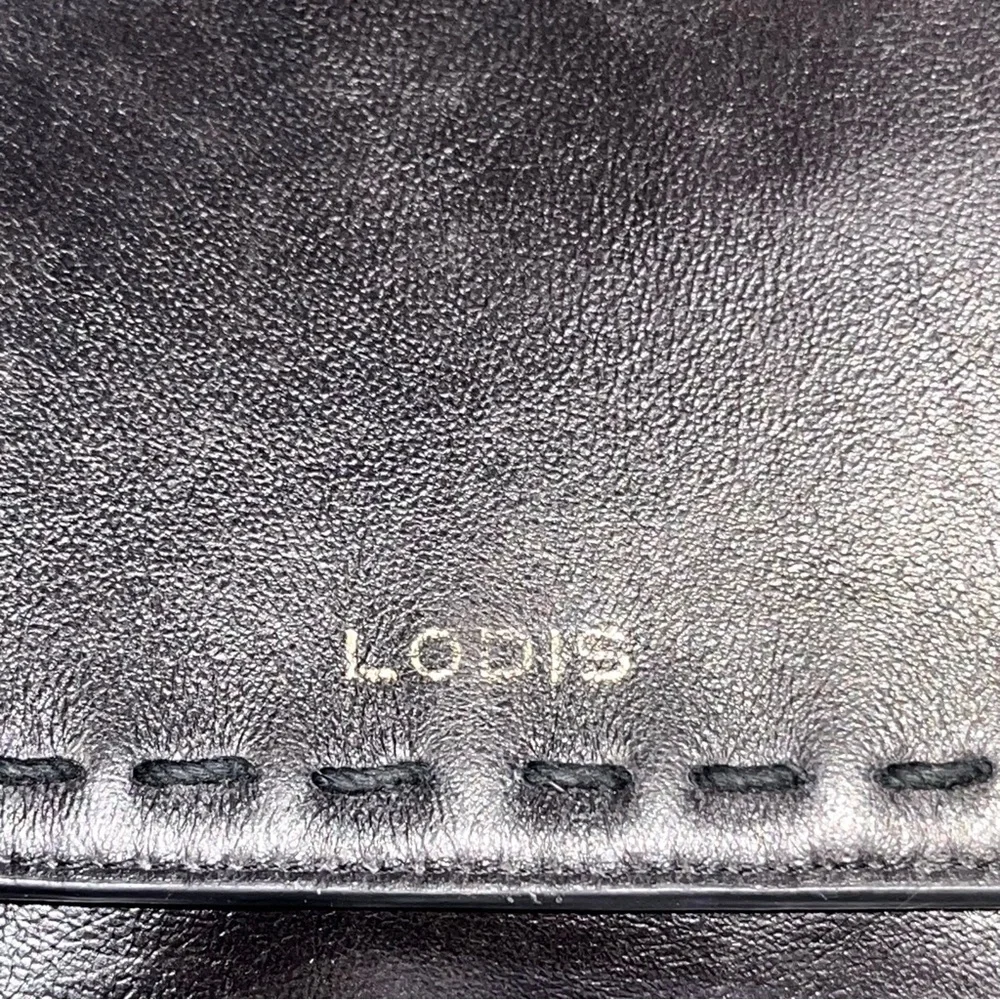 Lodis Black Leather Kai Purse Backpack Bag